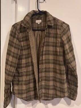Brixton Olive and Beige Plaid Shirt Jacket